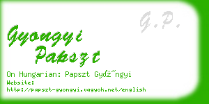 gyongyi papszt business card